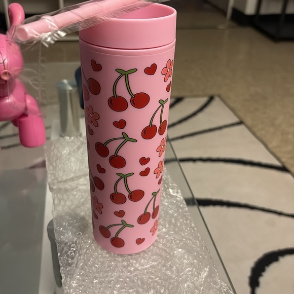 Other - Charming Pink Tumbler with Cherry Motif